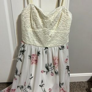 white dress with flowers